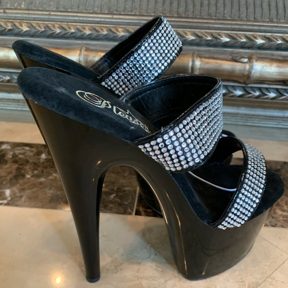New Pleaser Rhinestone Heels Size 7 - Picture 1 of 6